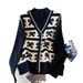 Women's Clothing Two Piece Jacquard Sweater Large Size Contrast Color Knitted Sweater Tops For Women Autumn And Winter New Jacquard Bottoming Shirt_ecoleips.com