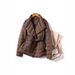 Women's Clothing Women's Slimming Belted Quilted Coat With Lapel Collar - Lightweight Winter Jacket In Black, Khaki, Coffee Brown_ecoleips.com