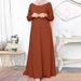 Women's Clothing Ethnic Clothing Solid Color Loose Pullover Leisure Elegant Long Sleeved Minimalist Dress_ecoleips.com