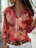 Women's Clothing Women's Elegant Printed Long Sleeve Shirt Loose Collar Single Breasted Top Style Ladylike Design_ecoleips.com