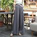 Suitable For All Seasons French Style Draped Women's Loose Straight-Leg Linen Casual Slimming Wide-Leg Long Pants_ecoleips.com