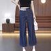 Dark Blue Straight-leg Jeans Women, New Autumn Style, Plus Size, High-waisted, Loose Fit, Slimming For Pear-shaped Body,_ecoleips.com