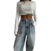 American Retro Low Waist Non Elastic Washed Straight Jeans For Women Autumn New Street Wide Leg Denim Pants For Women_ecoleips.com