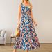 Women Summer Casual Dress New Stylish Sleeveless Design With Flattering V‑Neck And All‑Over Print_ecoleips.com