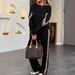 Women's Plus Size Fashion Leopard Print Hoodie With Relaxed Fit Drawstring Waist Pocket Pants Two Piece Set_ecoleips.com