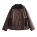 Vintage Shearling-Lined Coat – Oversized Silhouette With Notch Lapels & Patch Pockets_ecoleips.com