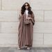 Muslim Women's Modest Fashion Turkish Striped Casual Plus Size Abaya Cardigan Robe_ecoleips.com