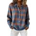 Women's Clothing Solid Color Knit Cardigan 3D Print Collared Top Autumn Winter Regular Fit Shirt_ecoleips.com