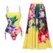 Women's Bright Yellow Printed One Piece Swimsuit European American Style Hot Selling 2026 New Swimwear_ecoleips.com