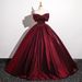 Burgundy Wedding Dress Bride 2026 New Model, Long Style, Slimming, Off-shoulder, Suitable For Art Exams, Solo_ecoleips.com