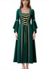 K European And American New Elegant Long Dress, Medieval Retro Court Style Long Sleeved Dress_ecoleips.com
