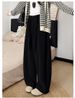 Black Thickened Velvet Scimitar Pants Women's 2025 New Winter Drape Lazy Corduroy Wide-leg Pants_ecoleips.com