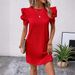 Women's Clothing Multiple Colors Puff Sleeve Tunic Dress_ecoleips.com