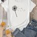 Independent Brand With Simple Print And Colorful Dandelion Design, Short-sleeved Women's T-shirt_ecoleips.com