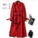 Women's Mid-length Trench 2026 Spring And Autumn New Korean Popular British Style Over-the-knee Coat For Petite Women_ecoleips.com