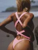 Ladies' Summer Vacation Suitable Beachwear Patchwork Body Backless Cross-Border Bikini Women's One-Piece Swimsuit_ecoleips.com