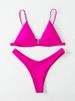 Women's Clothing Solid Color Split Three Point Bikini Sexy Beach Vacation Bikini Female_ecoleips.com