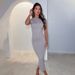 Women's Clothing New Street Fashion Solid Color Dress Round Neck Long Dress_ecoleips.com