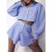 Spring/Summer Grid-Print Long-Sleeve Shirt & High-Waisted Wide-Stocking Pants Set Stylish, Personalized, And Casual_ecoleips.com