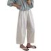 K Wide Leg Pants, Casual Cropped Pants, Thin And Loose Pants, Paper Pants_ecoleips.com