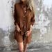Verve 2025 New Women's Casual Solid Color Cotton Linen Shorts Long Sleeve Wrinkled Fabric Shirt Two-Piece Set_ecoleips.com