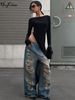 Hugcitar Fashion Solid O Neck Long Sleeve Slit Sexy Bodycon Maxi Dress Fall Winter Women Y2K New Outfits Evening Party Vacation_ecoleips.com