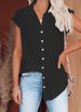 Verve 2025 Summer New Solid Color Single-Breasted Shirt Women Casual Short Sleeve Top_ecoleips.com