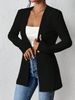 2025 Euopean And Ameican Fall/Winte New Fashionable Elegant V-neck Single-Button Solid Colo Long-Sleeve_ecoleips.com