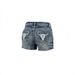 Women's Western Style Skull Embroidered Denim Shorts Slimming Hot Pants Washed Edges Cross Border in Stock_ecoleips.com