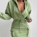 New 2025 Women's Waist Cinching Pocket Sweatshirt Dress Long Sleeve Casual Cross-Border E-Commerce European American Style with Tie up Waist_ecoleips.com