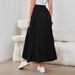 Aria Basics Aria Basics 2025 New Cross-Border European American Women's Clothing: Long Casual A-line Skirt With Wide Hem And Pleated_ecoleips.com