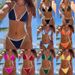 New Two-Piece Bikini Set, Color-Block Edging & Adjustable Ties, Sexy Triangle Top For Women_ecoleips.com