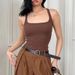 Women's Stretchy Ribbed Tank Top - Versatile Slim-Fit Cami For Layering Or Standalone Wear Soft, Stretchy & Breathable Fabric_ecoleips.com