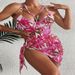 Women's Clothing Printed Hollow Fashion Swimsuit One Piece Belly Covering Slim Mesh Bikini_ecoleips.com