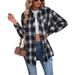 Aria Basics Aria Basics 2025 Cross-Border Women's Tops Autumn/Winter New Long-Sleeve Loose Casual European And American Plaid Shirt_ecoleips.com
