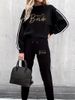 Women's Clothing Fashion Casual Fleece Lined Sweatshirt And Sweatpants Set Thickened Autumn Winter Two Piece Print Clothing_ecoleips.com