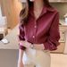 Women's White Korean Style Shirt Plus Size Loose Professional Suit Chiffon Base Layer Casual Spring Summer Blouse_ecoleips.com