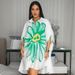 Floral Print Shirt Dress With Collar - Versatile Button-Down Tunic Dress For Women, Casual Chic Office To Weekend Wear_ecoleips.com