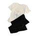 Women's Clothing Women's Summer New Style Trendy Casual Sports Suit Small Bow Short Sleeved Top Wide Leg Pants Two Piece Suit_ecoleips.com