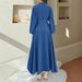 Cross-border Solid Color New Muslim Dress, Satin Loose Abaya Long Gown, Elegant And Stylish_ecoleips.com