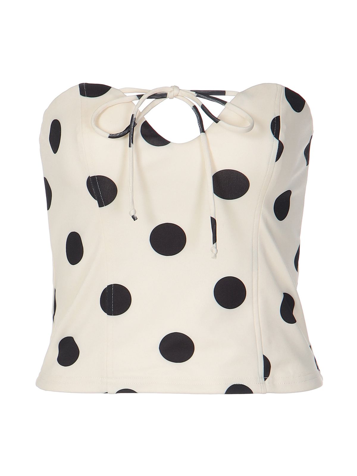 Fall Sexy Bustier Top With Polka Dot Print, Bodycon Cropped Cami For Women Soft & Smooth Fabric Versatile_ecoleips.com