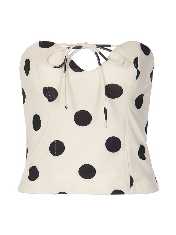 Fall Sexy Bustier Top With Polka Dot Print, Bodycon Cropped Cami For Women Soft & Smooth Fabric Versatile_ecoleips.com