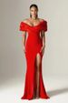 Women's Clothing Evening Dress One Shoulder Sexy Slit Dress Top Solid Color Pleated Hip_ecoleips.com