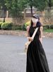 Spring Black Suspender Long Dress 2025 New Style For Women In Spring And Autumn, Sleeveless Knitted Long, Short, Summer_ecoleips.com
