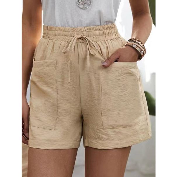 Suitable For All Seasons Summer Women's New Loose Linen Casual Shorts With Pockets, Solid Color, Plus Size, High Waist, Wide Leg Pants_ecoleips.com