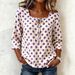 Vintage Polka Dot Square Neck Tie-Front Blouse With Flowy Three-Quarter Sleeves For Women_ecoleips.com