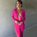 Women's Clothing Long Sleeved Sexy Deep V Neck Pleated Slim Dress Two Way High Waist Long Skirt_ecoleips.com