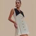 K High-end Slim-fit Evening Gown With A Large Collar, Metal Buttons, Sleeveless Design, Waist-cinching, And Slimming Effect For A Noblewoman's Style_ecoleips.com