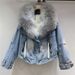 girl 2025 Autumn Winter New Fashionable Oversized Fur Collar Design Thickened Warm Denim Jacket For Women Loose Parka_ecoleips.com