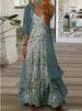 2025 Foreign Trade Women's Two-Piece Set Commuter Style Elegant Goddess Lazy Digital Print Camisole Chiffon Dress_ecoleips.com